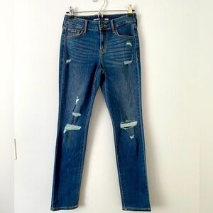 Old Navy Power Slim Straight Size 2 Distressed Light Blue Jeans